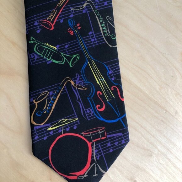 Vintage 1995 Ralph Marlin Jazz Musical Instruments Necktie - Picture 4 of 8